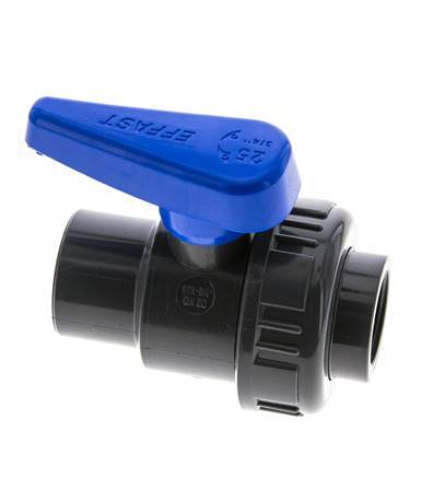 PVC 2-way Ball Valve Single Union Rp 3/4'' EPDM
