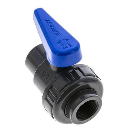 PVC 2-way Ball Valve Single Union Rp 3/4'' EPDM