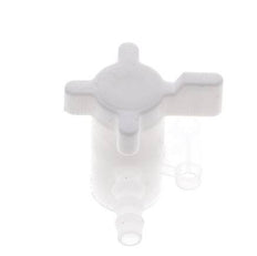 PVDF 2-way Ball Valve 1/4'' (6 mm) Hose Barbs