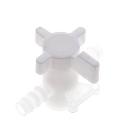 PVDF 2-way Ball Valve 10 mm Hose Barbs