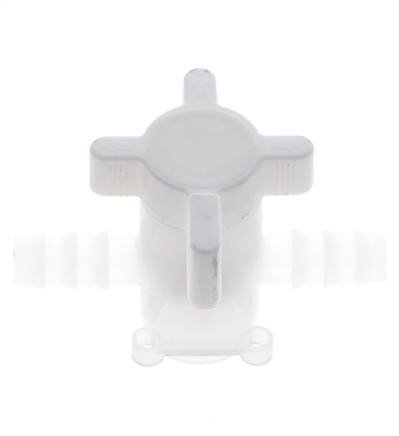 PVDF 2-way Ball Valve 10 mm Hose Barbs