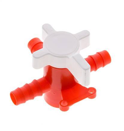 PE 3-way Ball Valve 10 mm Hose Barbs