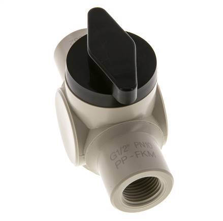 PP 2-way Ball Valve G 1/2'' FKM Vacuum