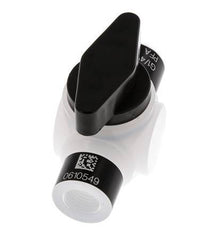 Vanne à bille à 2 voies en PFA G 1/4'' FKM pour le vide