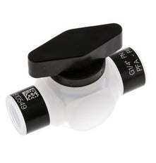 Vanne à bille à 2 voies en PFA G 1/4'' FKM pour le vide