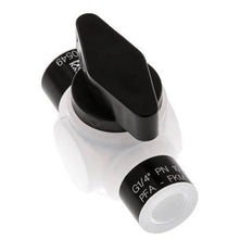 Vanne à bille à 2 voies en PFA G 1/4'' FKM pour le vide