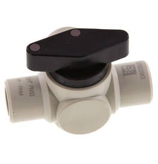 PP 3-way Ball Valve G 1/4'' FKM Vacuum