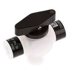 Vanne à bille 3 voies en PFA G 1/4'' FKM pour le vide