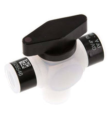 Vanne à bille 3 voies en PFA G 1/4'' FKM pour le vide