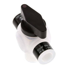 Vanne à bille 3 voies en PFA G 1/4'' FKM pour le vide