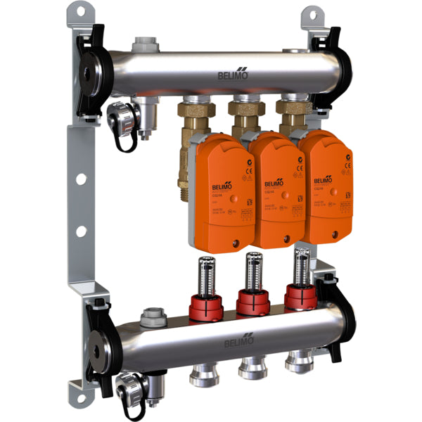 Manifold Belimo 3 X Vannes De Zone 24VAC/DC 75s 2/3-Point 1Nm IP40 Borne EM-ECQ-03F/CQ24A-T