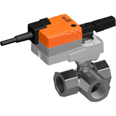 Robinet à boisseau sphérique électrique à 3 voies Rp1 1/4'' Laiton EPDM 9m3/h 40bar/580psi 24 V AC/DC