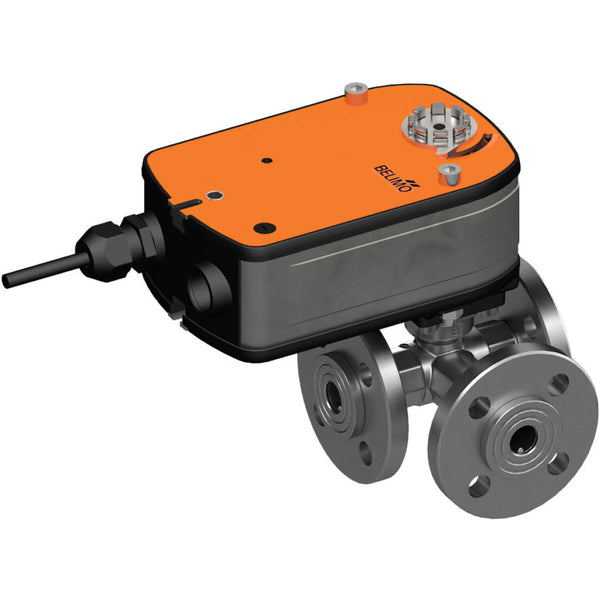 Belimo Vanne À Bille 3 Voies DN25 Bride Kvs26 230VAC Cas De Défaillance 75s 2 Points 4Nm IP54 SPDT R7025R-B2/LRF230-S