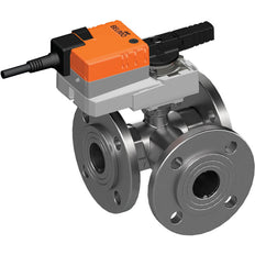 Belimo 3-Way Characterized Valve DN32 Flange Kvs16 100-240VAC 90s 2/3-point 10Nm IP54 SPDT R7032R16-B3/NR230A-S