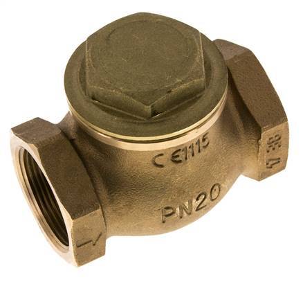 G 1-1/2'' Red Brass Lift Check Valve 20 bar (290 psi) Heavy Duty