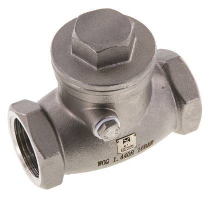G 1'' Stainless Steel Swing Check Valve 16 bar (232 psi) Metal Seal