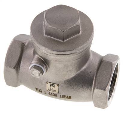 G 1'' Stainless Steel Swing Check Valve 16 bar (232 psi) Metal Seal