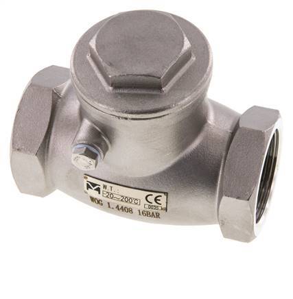 G 1-1/4'' Stainless Steel Swing Check Valve 16 bar (232 psi) Metal Seal