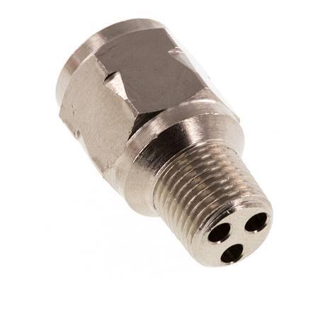 R/Rp 1/8'' M/F Mini Check Valve Nickel-Plated Brass 10 bar (145 psi) NBR No Spring