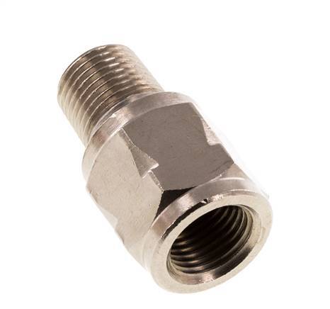 R/Rp 1/8'' M/F Mini Check Valve Nickel-Plated Brass 10 bar (145 psi) NBR No Spring