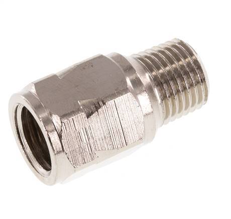 R/Rp 1/4'' M/F Mini Check Valve Nickel-Plated Brass 10 bar (145 psi) NBR No Spring