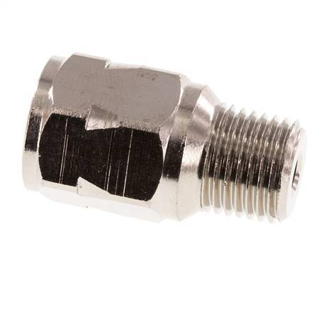 R/Rp 1/4'' M/F Mini Check Valve Nickel-Plated Brass 10 bar (145 psi) NBR No Spring