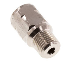 R/Rp 1/4'' M/F Mini Check Valve Nickel-Plated Brass 10 bar (145 psi) NBR No Spring