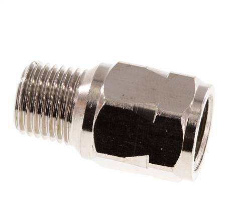 R/Rp 1/4'' M/F Mini Check Valve Nickel-Plated Brass 10 bar (145 psi) NBR No Spring