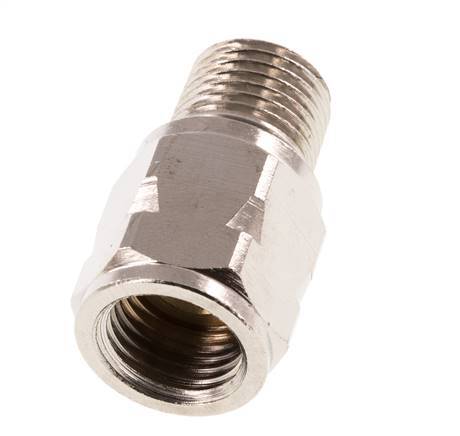 R/Rp 1/4'' M/F Mini Check Valve Nickel-Plated Brass 10 bar (145 psi) NBR No Spring