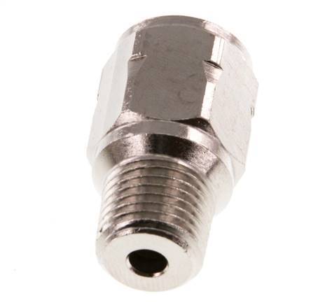 R/Rp 1/4'' M/F Mini Check Valve Nickel-Plated Brass 10 bar (145 psi) FKM With Spring