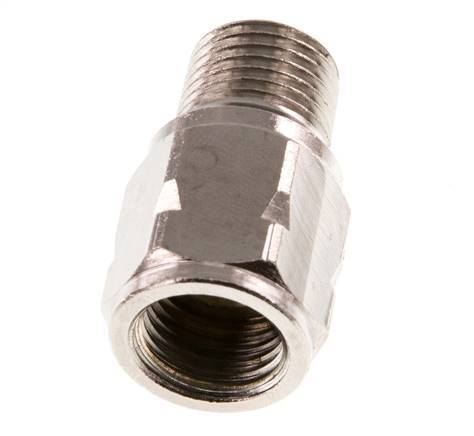 R/Rp 1/4'' M/F Mini Check Valve Nickel-Plated Brass 10 bar (145 psi) FKM With Spring