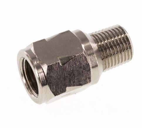 R/Rp 1/8'' M/F Mini Clapet Anti Retour Nickelé Laiton 10 Bar (145 Psi) FKM Pas De Ressort