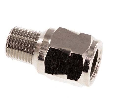 R/Rp 1/8'' M/F Mini Clapet Anti Retour Nickelé Laiton 10 Bar (145 Psi) FKM Pas De Ressort