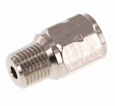 R/Rp 1/4'' M/F Mini Check Valve Nickel-Plated Brass 10 bar (145 psi) FKM No Spring
