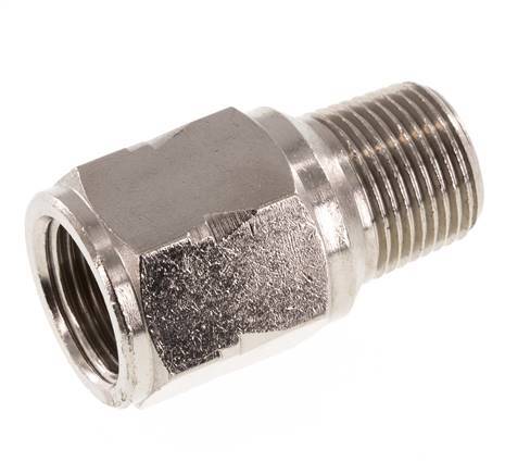 R/Rp 3/8'' M/F Mini Check Valve Nickel-Plated Brass 10 bar (145 psi) FKM No Spring