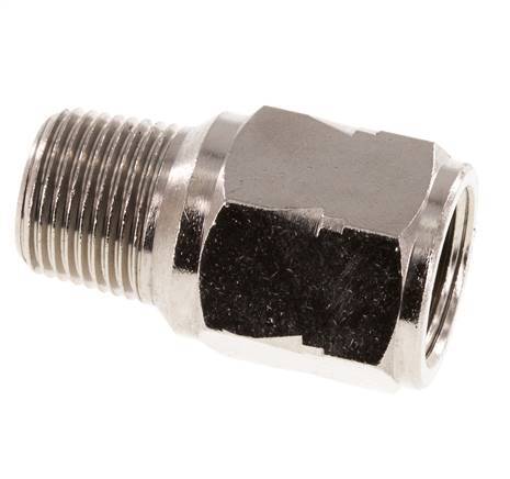 R/Rp 3/8'' M/F Mini Check Valve Nickel-Plated Brass 10 bar (145 psi) FKM No Spring