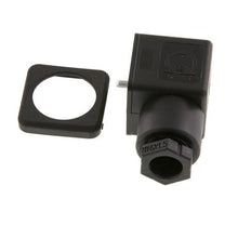 Connecteur d'électrovanne DIN 43650 forme A, taille 3, M16x1.5, 28mm, noir