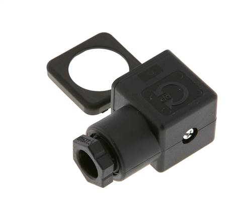 Connecteur d'électrovanne DIN 43650 forme A, taille 3, M16x1.5, 28mm, noir