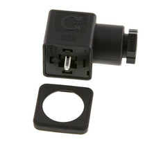 Connecteur d'électrovanne DIN 43650 forme A, taille 3, M16x1.5, 28mm, noir
