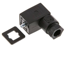 Connecteur d'électrovanne standard industriel forme C, taille 0, PG7, 27mm, noir [2 pièces]