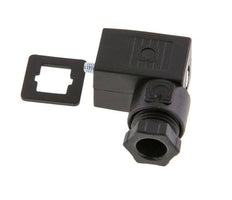 Connecteur d'électrovanne standard industriel forme C, taille 0, PG7, 27mm, noir [2 pièces]