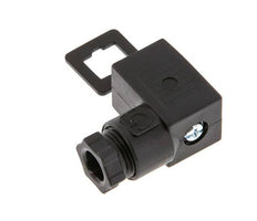 Connecteur d'électrovanne standard industriel forme C, taille 0, PG7, 27mm, noir [2 pièces]
