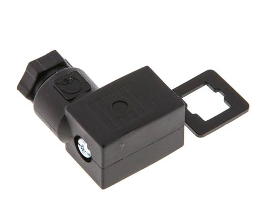 Connecteur d'électrovanne standard industriel forme C, taille 0, PG7, 27mm, noir [2 pièces]