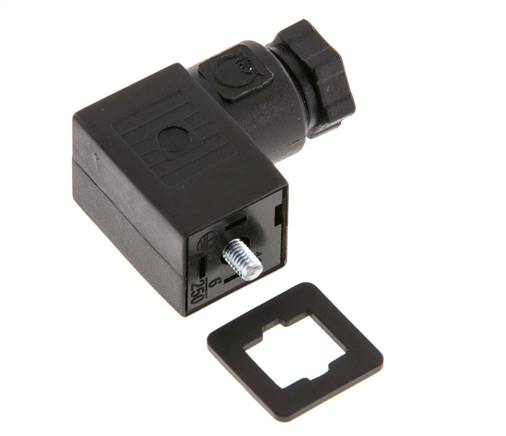 Connecteur d'électrovanne standard industriel forme C, taille 0, PG7, 27mm, noir [2 pièces]