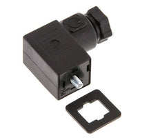 Connecteur d'électrovanne standard industriel forme C, taille 0, PG7, 27mm, noir [2 pièces]