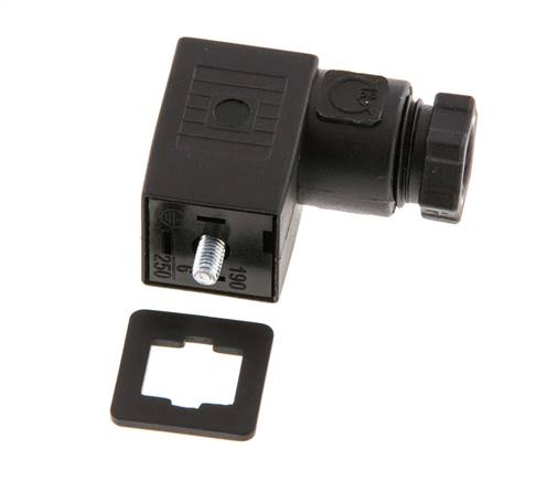 Connecteur d'électrovanne standard industriel forme C, taille 0, PG7, 27mm, noir [2 pièces]