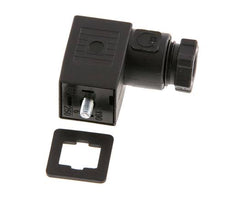 Connecteur d'électrovanne standard industriel forme C, taille 0, PG7, 27mm, noir [2 pièces]