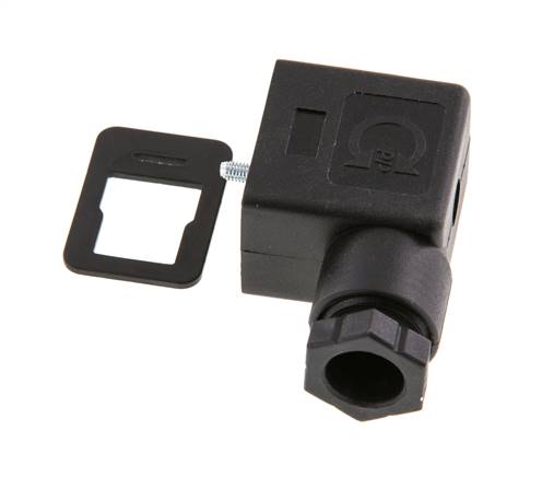 Connecteur d'électrovanne standard industriel forme B, taille 1, M16x1.5, 31mm, noir [2 pièces]
