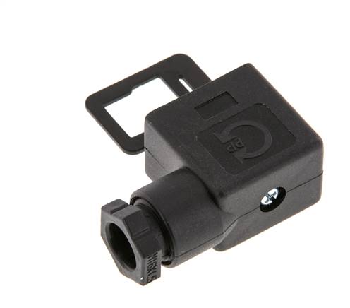 Connecteur d'électrovanne standard industriel forme B, taille 1, M16x1.5, 31mm, noir [2 pièces]