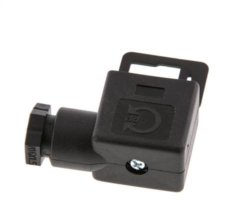 Connecteur d'électrovanne standard industriel forme B, taille 1, M16x1.5, 31mm, noir [2 pièces]